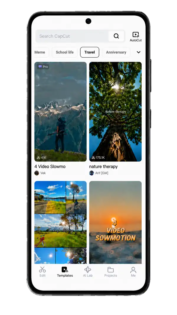 CapCut app on phone mockup